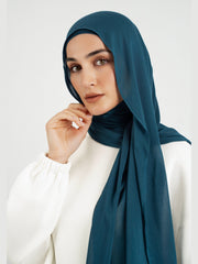 Matching Butter Modal Hijab Set - Real Teal