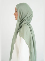 Matching Butter Modal Hijab Set - Sage