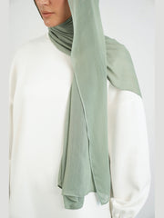 Matching Butter Modal Hijab Set - Sage