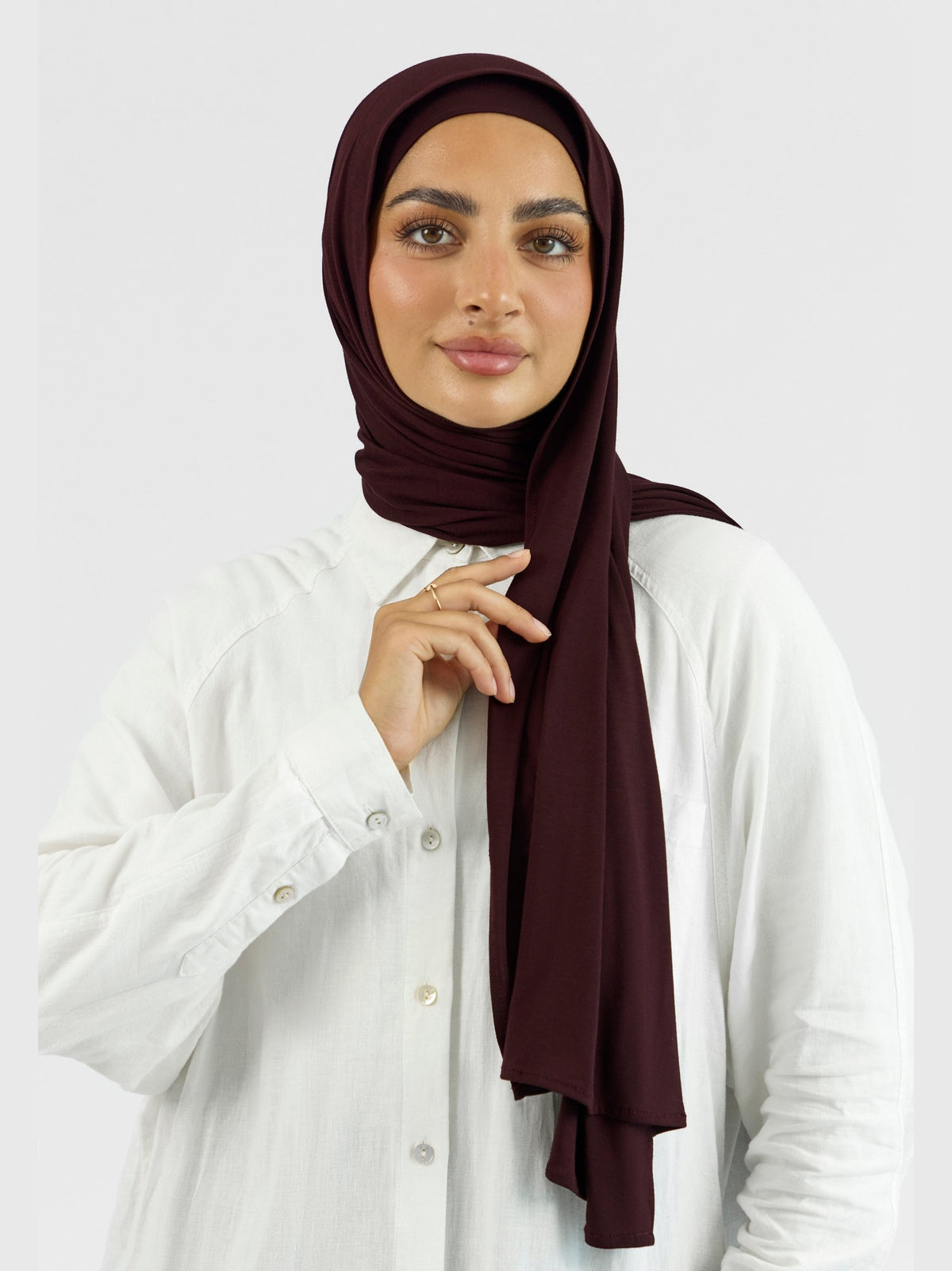 Matching Jersey Hijab Set - Deep Plum