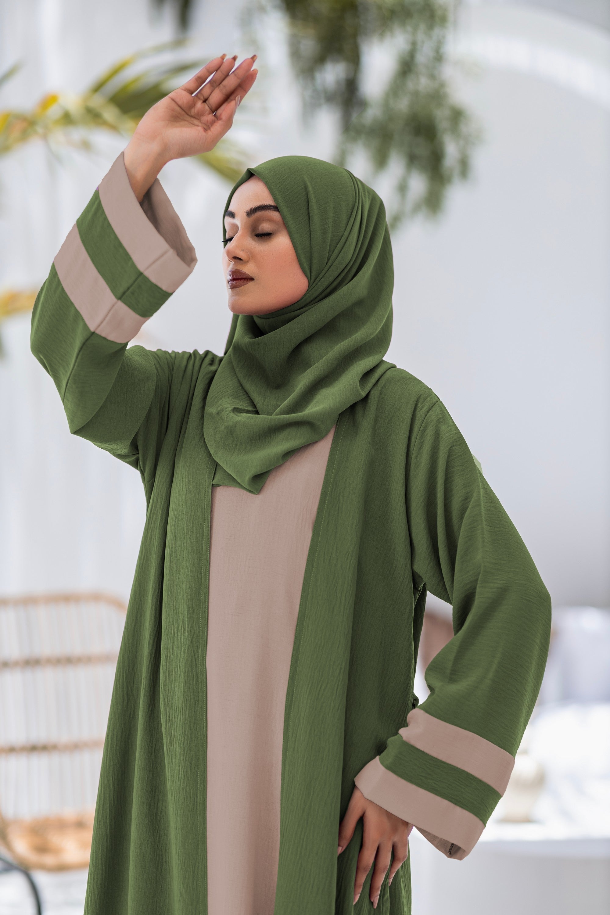 Mubina Green Abaya