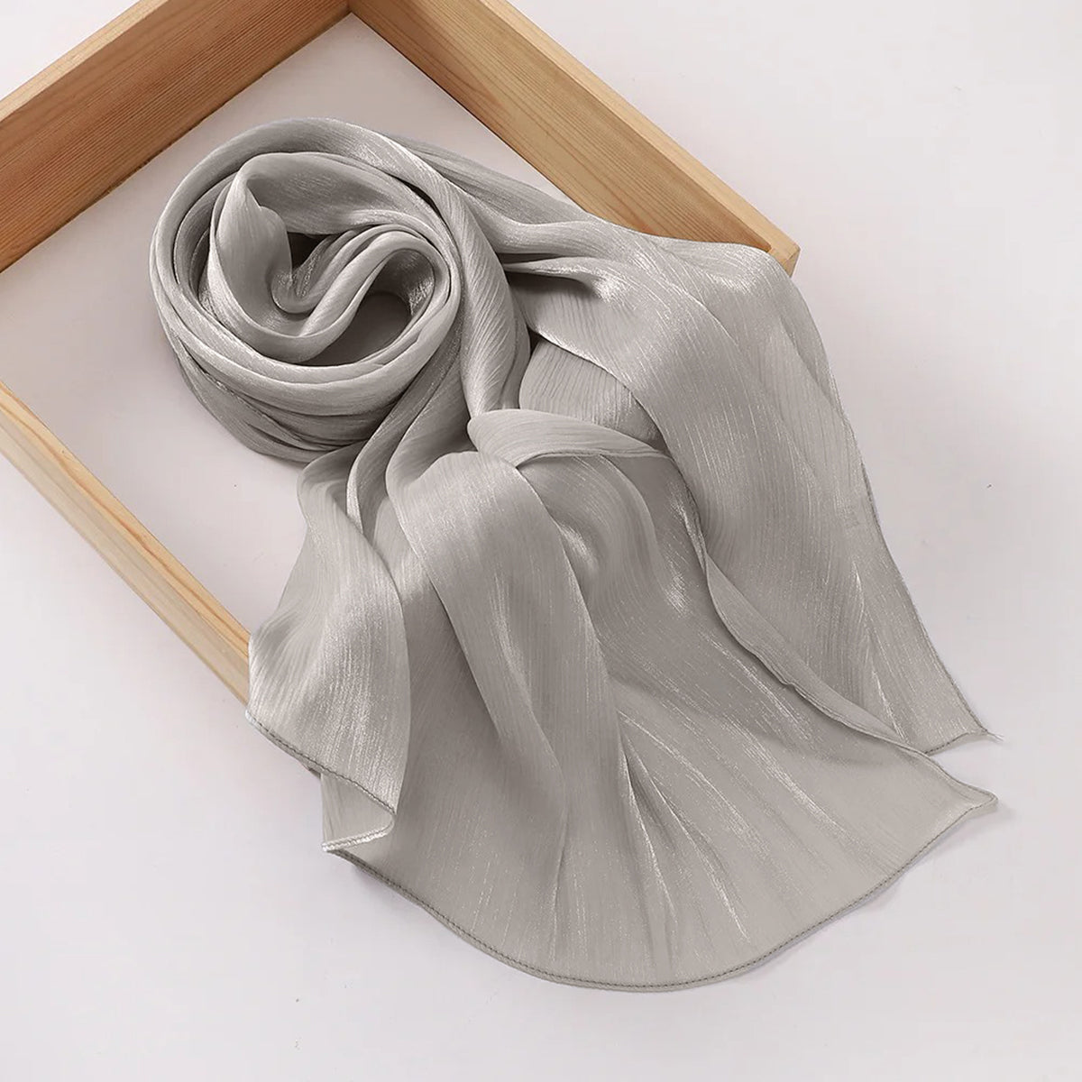 Aura Silky Organza Hijab - Pastel Grey