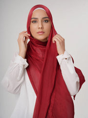 Aura Silky Organza Hijab - Maroon