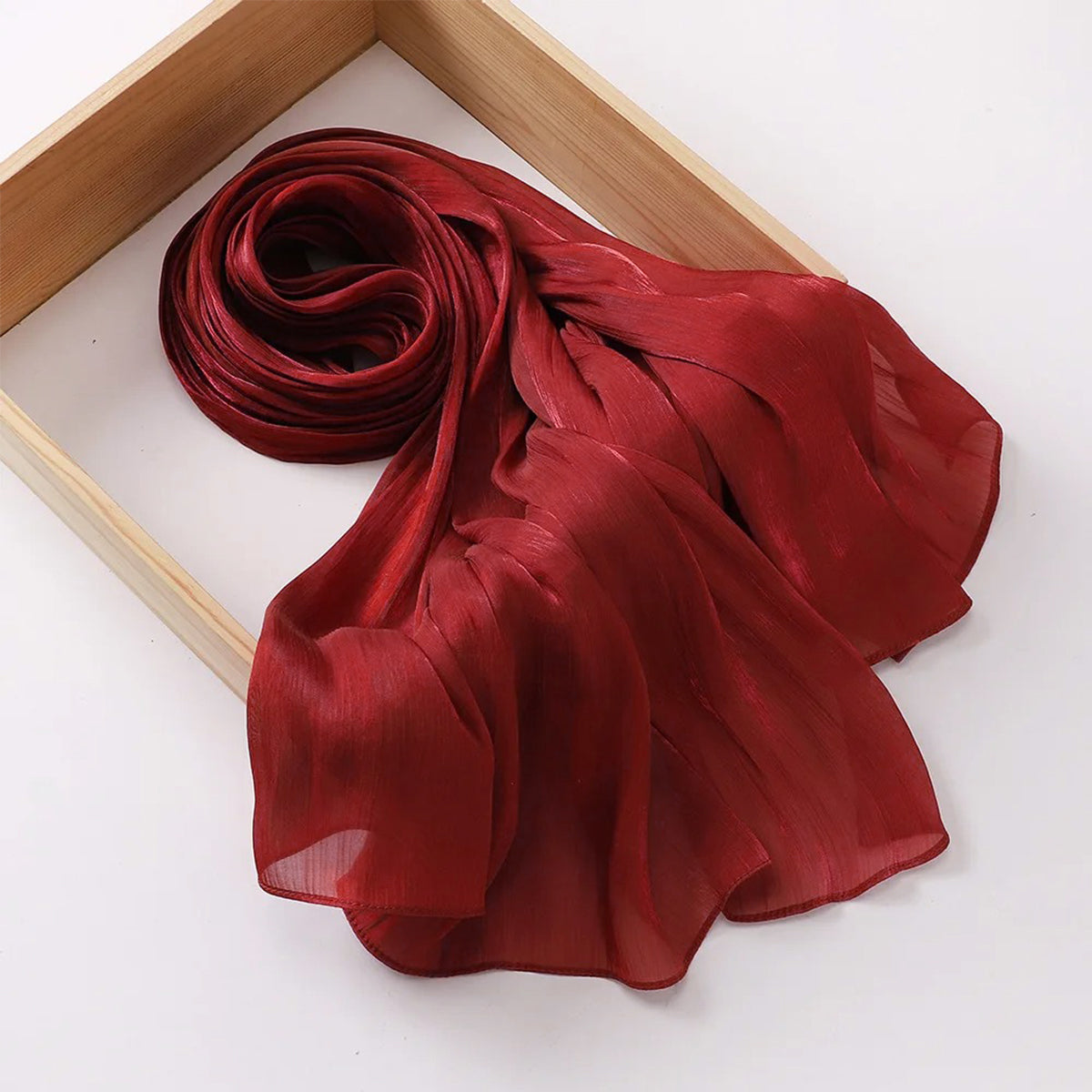 Aura Silky Organza Hijab - Maroon