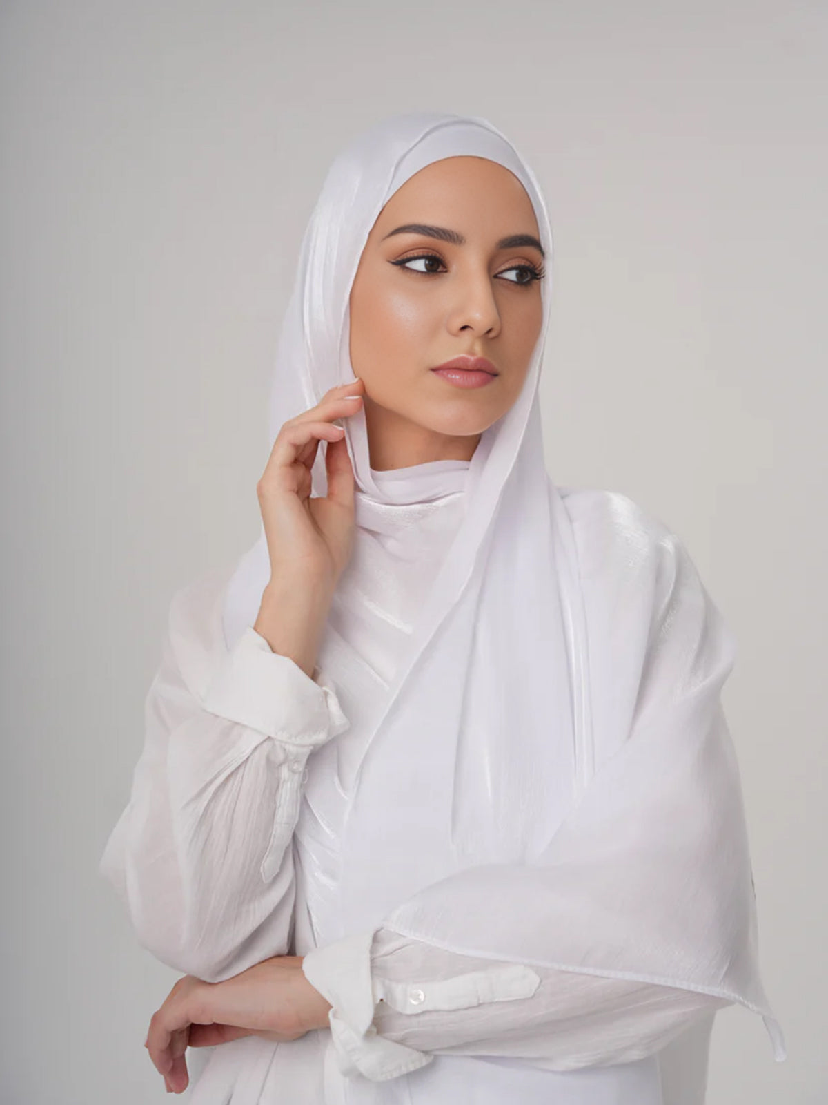 Aura Silky Organza Hijab - White