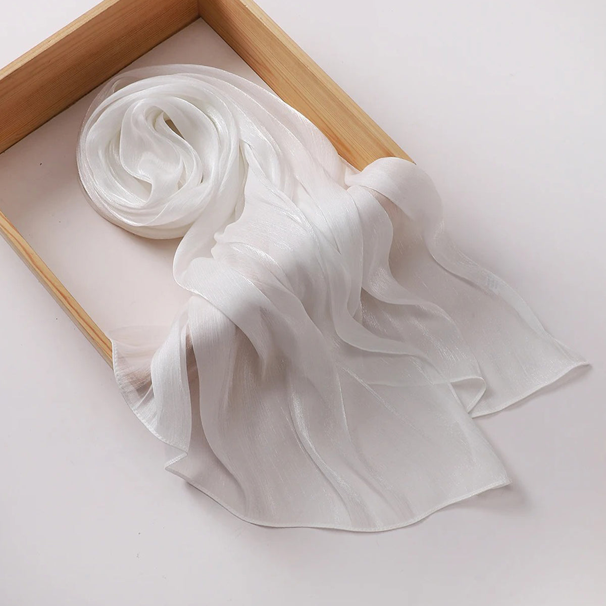 Aura Silky Organza Hijab - White