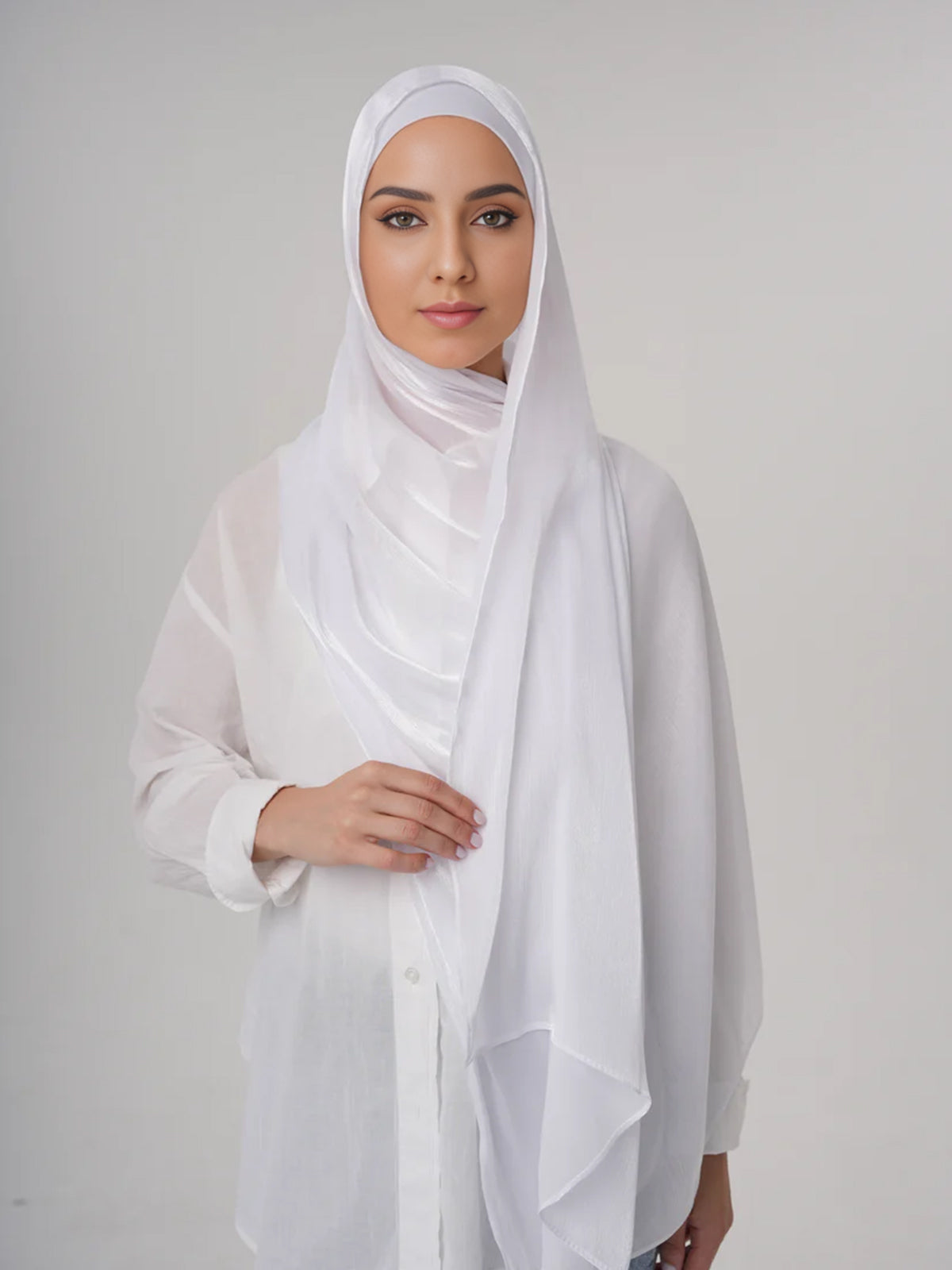 Aura Silky Organza Hijab - White