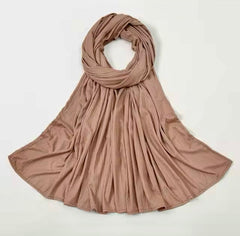 Ribbed jersey Hijabs Camel brown