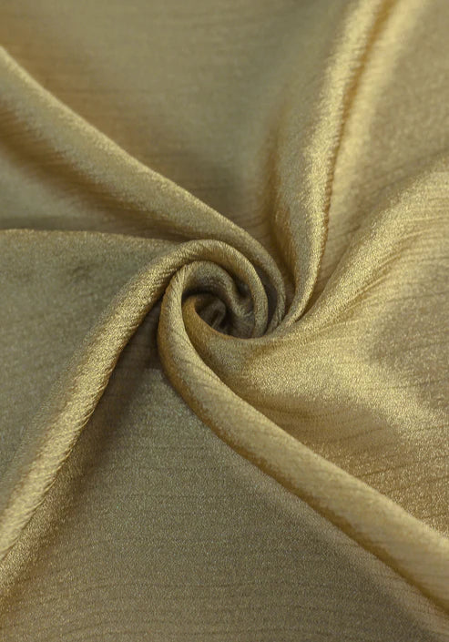 Crinckle Silk Hijab - Khaki Gold