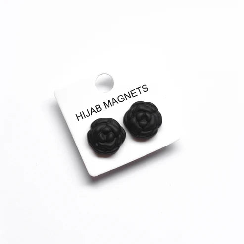 Matte Hijab Magnets (Rose) - Black