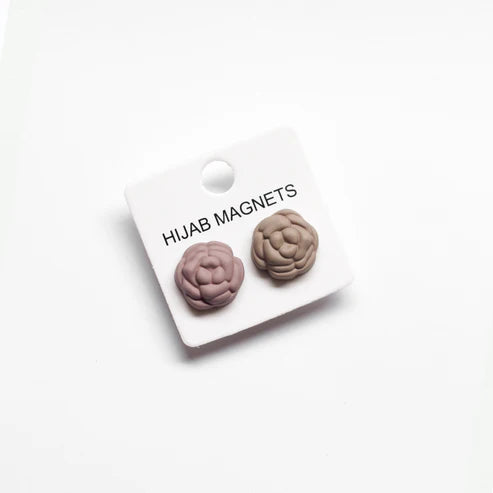 Matte Hijab Magnets (Rose) PACK OF 2 - Elegant