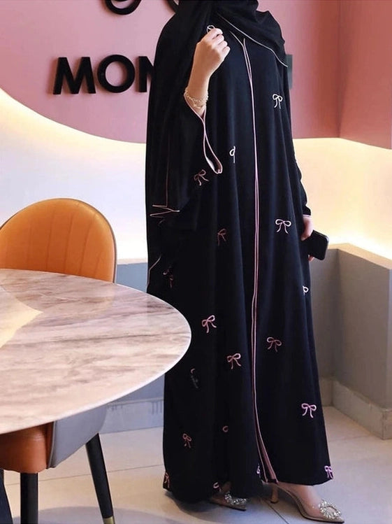 Top Trendy Luxe Bow Abaya: Premium Quality Limited Edition – Pinterest-Inspired Must-Have! Free Stoller & Free Shipping!